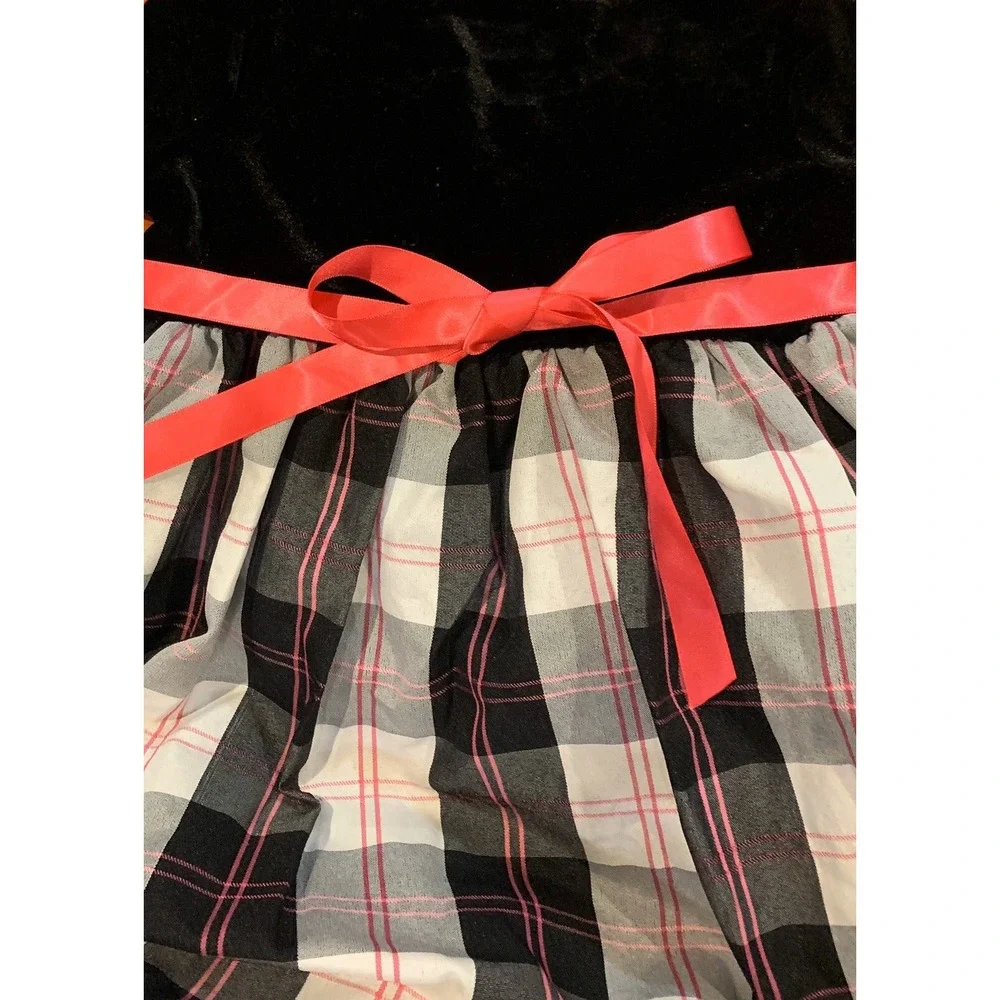 Kidture Collection Girls Dress New with Tags 4T Pink Black Plaid Velvety Top